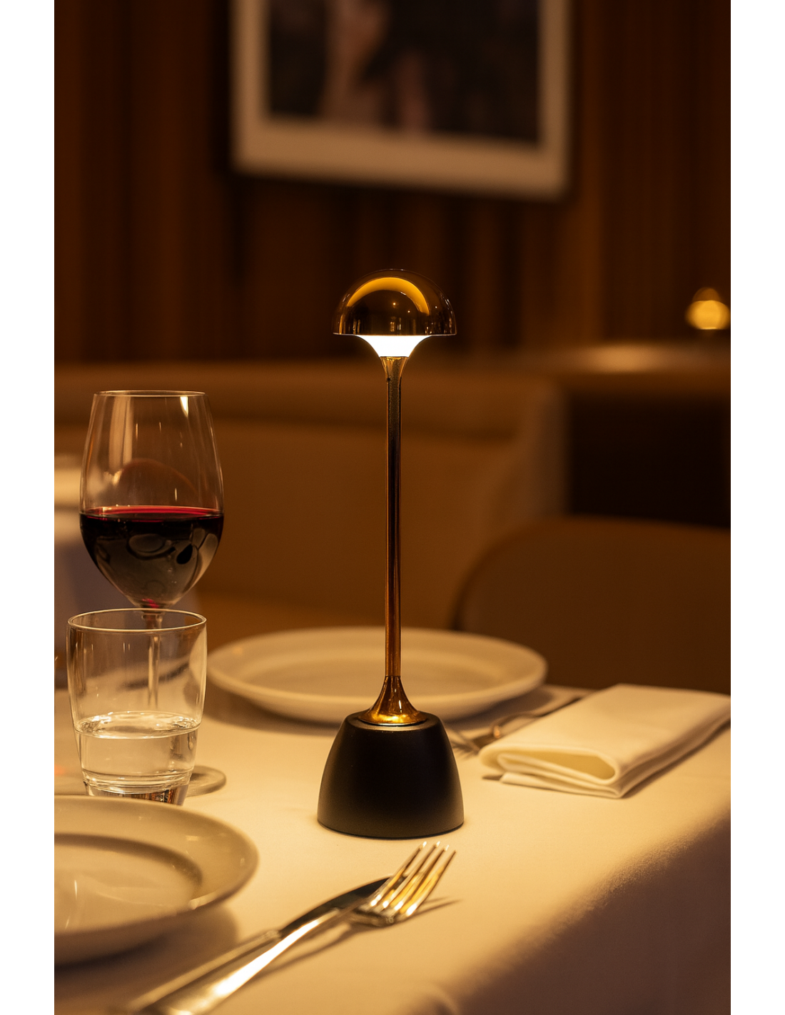 LAMPADE DA TAVOLO: vendita online LAMPADA TAVOLO ORO Ø 6 CM ALTEZZA 29 CM IN PVC PLATHEA in offerta