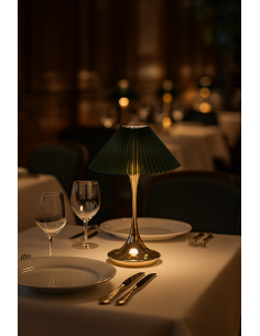 LAMPADE DA TAVOLO: vendita online LAMPADA DA TAVOLO VERDE-ORO Ø 16 CM ALTEZZA 25 CM IN PVC PLATHEA in offerta 2