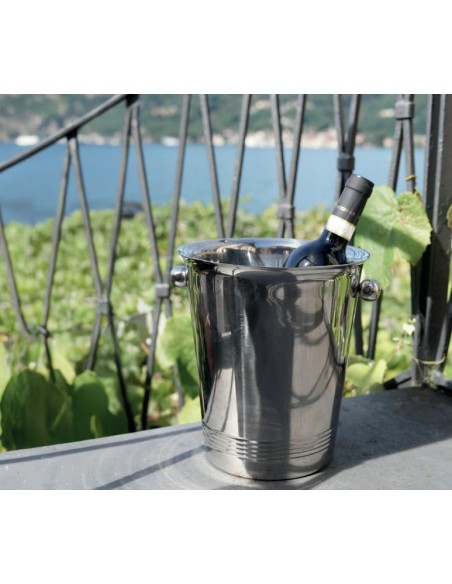 PORTAGHIACCIO-SECCHIELLI-INVINATORI: vendita online SECCHIELLO PORTABOTTIGLIA LISCIO DOPPIA PARETE CM.21X23H THE BARS in offerta