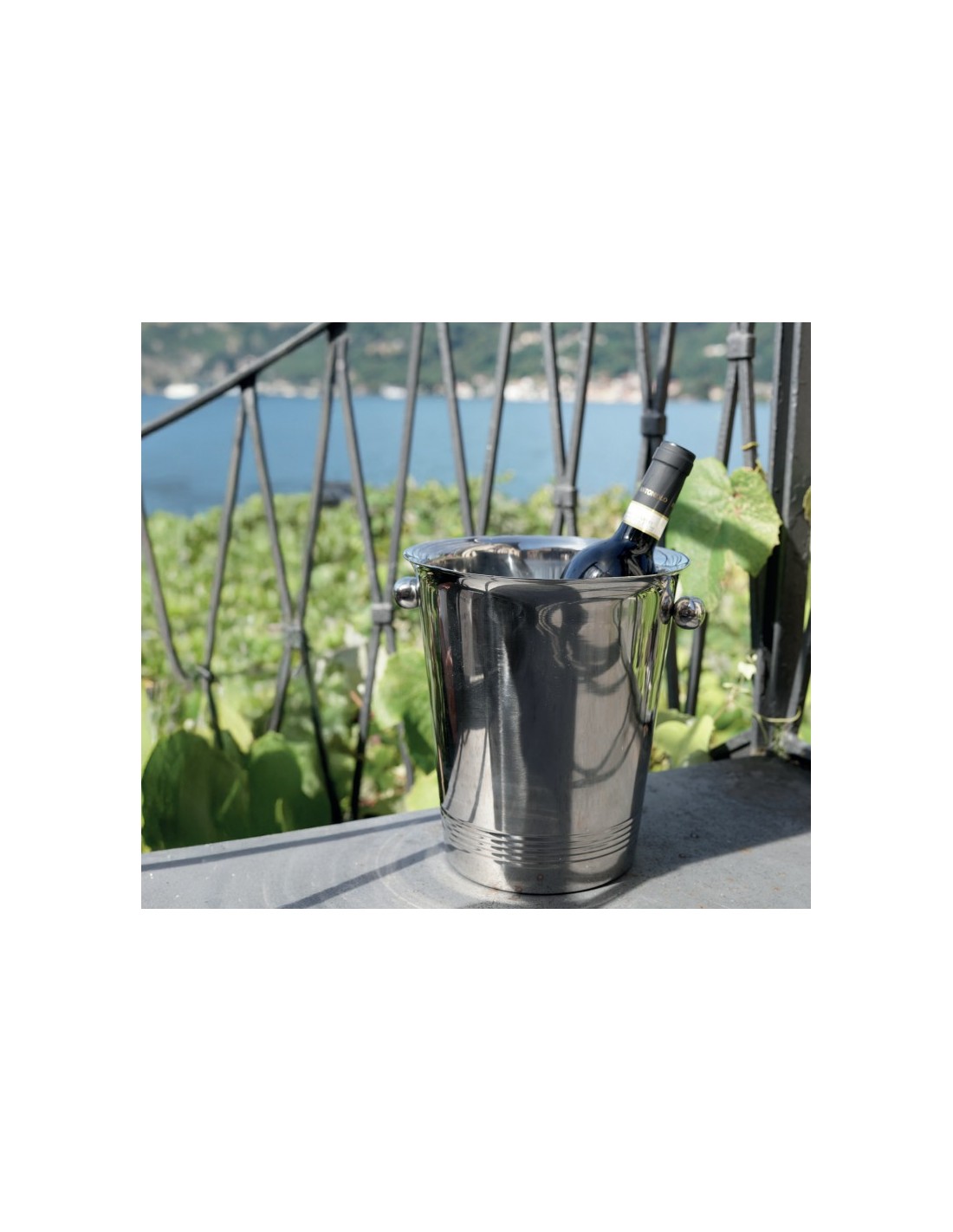 PORTAGHIACCIO-SECCHIELLI-INVINATORI: vendita online SECCHIELLO PORTABOTTIGLIA LISCIO DOPPIA PARETE CM.21X23H THE BARS in offerta