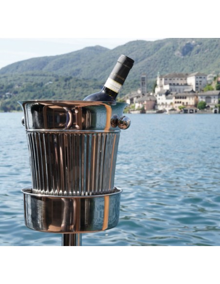 PORTAGHIACCIO-SECCHIELLI-INVINATORI: vendita online SECCHIELLO PORTABOTTIGLIA LINEE VERTICALI DOPPIA PARETE CM.21X23H TH BARS...