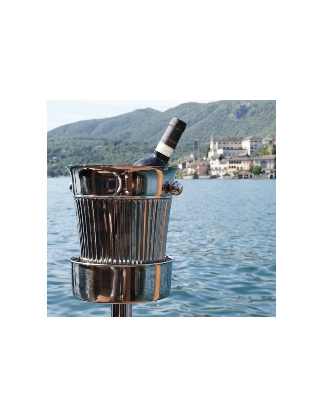 PORTAGHIACCIO-SECCHIELLI-INVINATORI: vendita online SECCHIELLO PORTABOTTIGLIA LINEE VERTICALI DOPPIA PARETE CM.21X23H TH BARS...