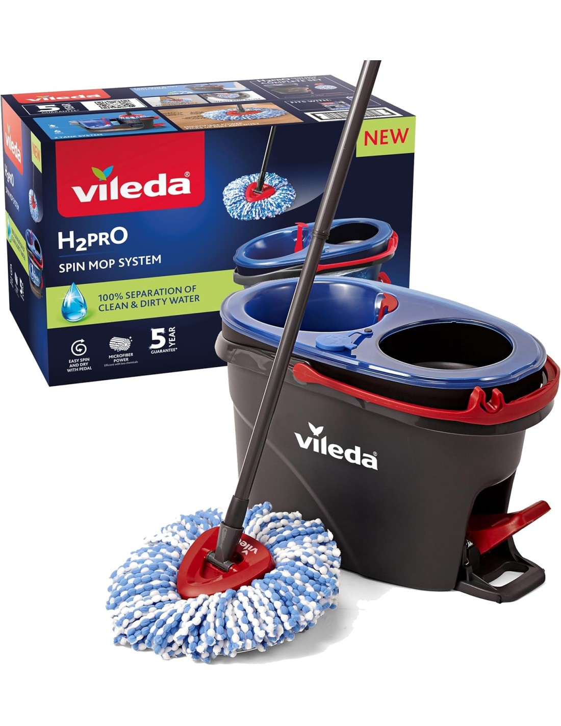 ACCESSORI: vendita online VILEDA H2PRO SPIN MOP SYSTEM LAVAPAVIMENTI CON CENTRIFUGA in offerta