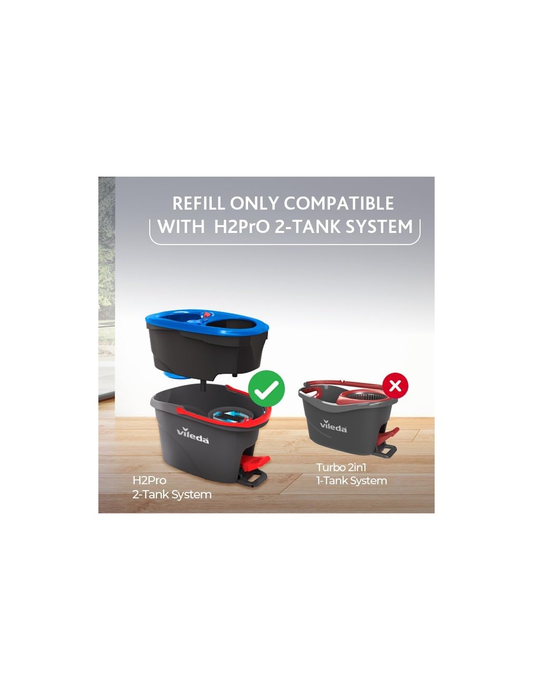 ACCESSORI: vendita online VILEDA H2PRO SPIN MOP SYSTEM LAVAPAVIMENTI CON CENTRIFUGA in offerta