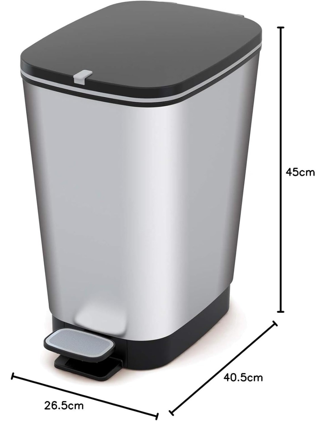 PATTUMIERE-GETTACARTE: vendita online PATTUMIERA CHIC BIN 30 LITRI IN ACCIAIO CON PEDALE KETER in offerta
