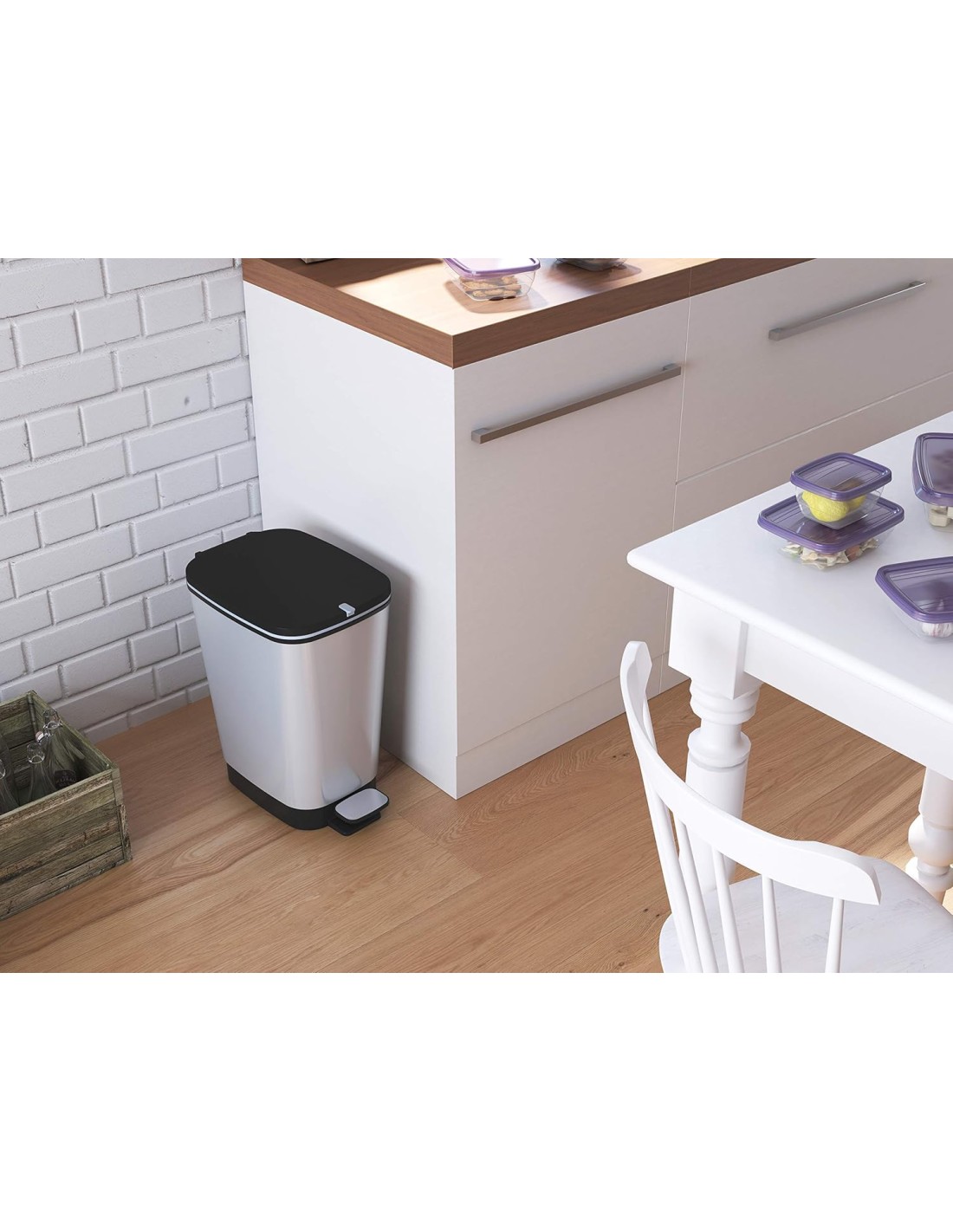 PATTUMIERE-GETTACARTE: vendita online PATTUMIERA CHIC BIN 30 LITRI IN ACCIAIO CON PEDALE KETER in offerta