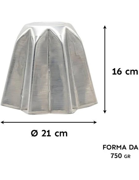 STAMPI FESTIVI: vendita online FORMA PANDORO KG.0,750 ALLUMINIO ANTIADERENTE CM.21X16H LIOTTI in offerta