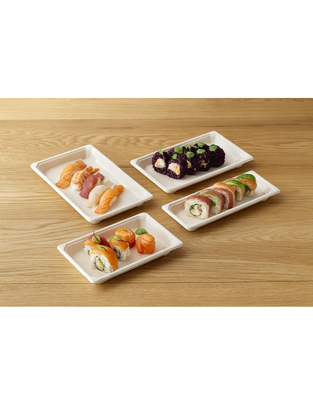 PIATTI: vendita online VASSOIO BIO SUSHI 22 X 9,2 ALTEZZA 2 CM CONFEZIONE DA 50 PEZZI LEONE in offerta