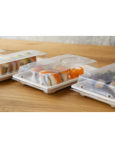 CONTENITORI PER ASPORTO: vendita online COPERCHIO IN PET PER VASSOIO BIO SUSHI 22,4 X 9,55 ALTEZZA 3,15 CM CONFEZIONE 50 PEZZ... 2
