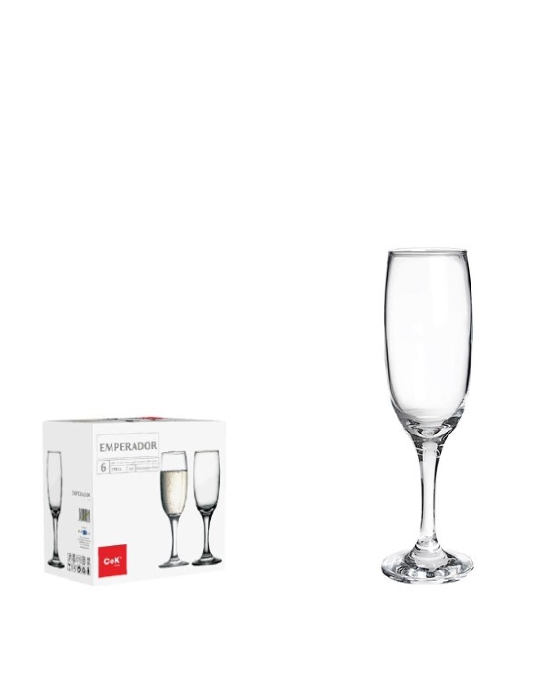 CALICI: vendita online FLUTE CHAMPAGNE EMPERADOR 21,5 CL CONFEZIONE 6 PEZZI CEGECO Y ALAR in offerta