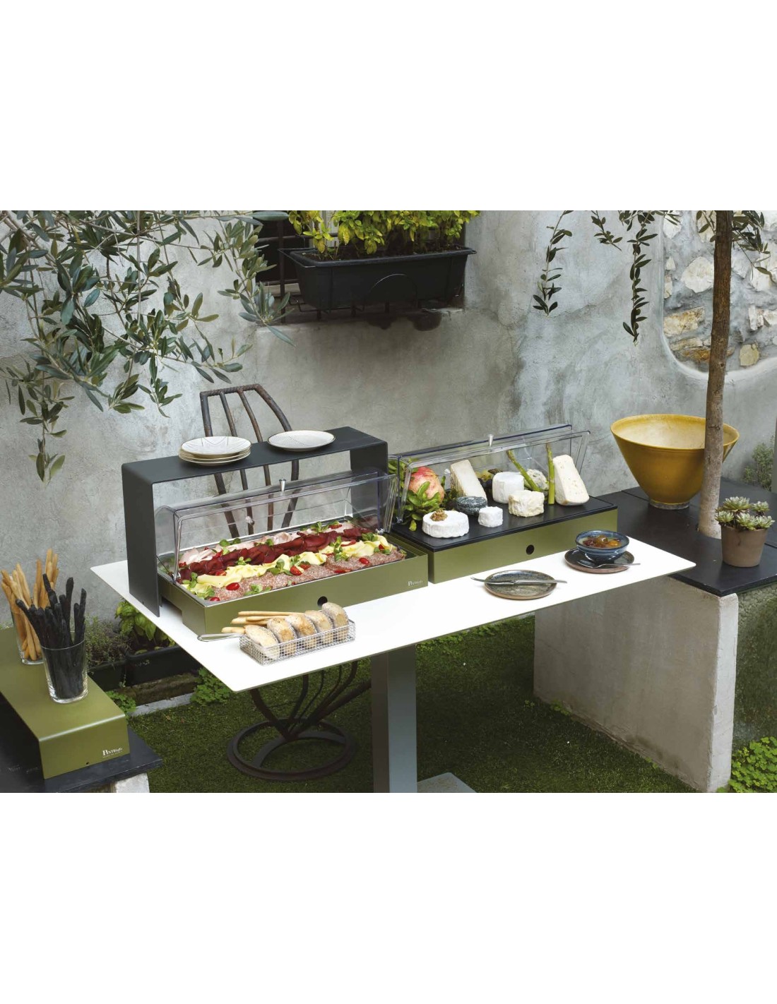 CALEIDO: vendita online BASE BASSA VERDE SALVIA CALEIDO ALTEZZA 7,5 CM IN ACCIAIO INOX PINTINOX in offerta