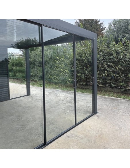 ACCESSORI: vendita online PARETE IN VETRO PERGOLA LATO 3 METRI ANTRACITE VERDELOOK in offerta
