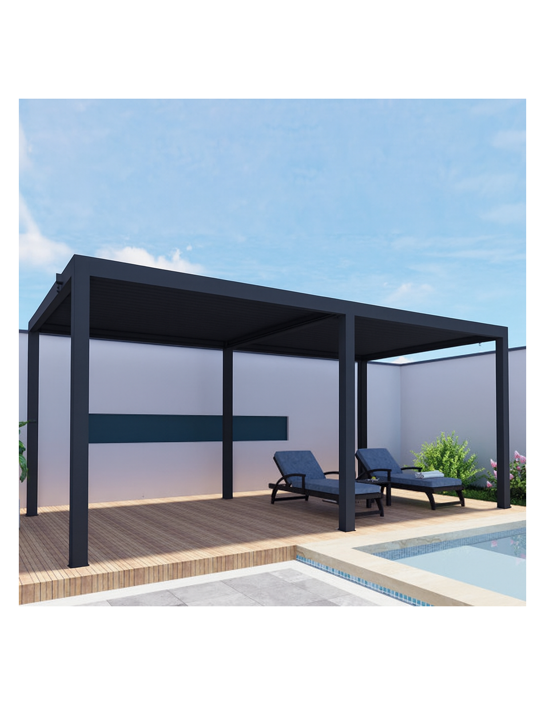 OMBRELLONI: vendita online PERGOLA BIOCLIMATICA 3 X 6 METRI ALTEZZA 2,5 METRI ANTRACITE VERDELOOK in offerta
