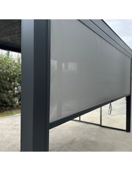 ACCESSORI: vendita online TENDA SCREEN A CADUTA PER PERGOLA LATO 3 METRI ANTRACITE VERDELOOK in offerta