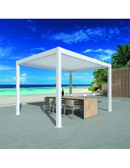 OMBRELLONI: vendita online PERGOLA BIOCLIMATICA 4 X 4 METRI ALTEZZA 2,5 METRI BIANCA VERDELOOK in offerta