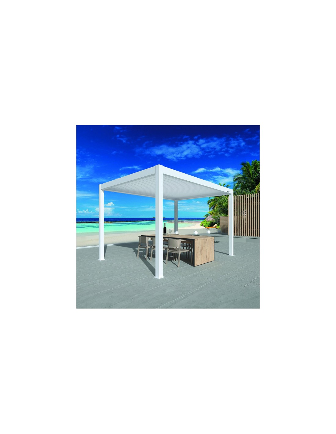 OMBRELLONI: vendita online PERGOLA BIOCLIMATICA 4 X 4 METRI ALTEZZA 2,5 METRI BIANCA VERDELOOK in offerta