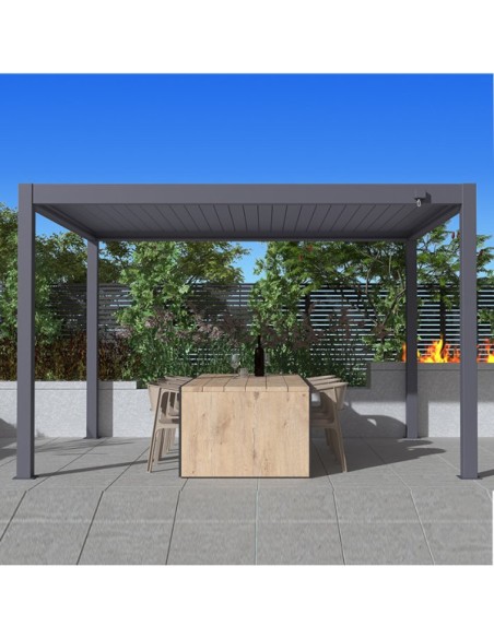 OMBRELLONI: vendita online PERGOLA BIOCLIMATICA 4 X 4 METRI ALTEZZA 2,5 METRI ANTRACITE VERDELOOK in offerta