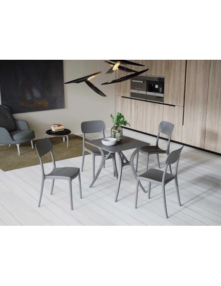 SEDIE-POLTRONE: vendita online SEDIA CALIPSO ANTRACITE IN POLIPROPILENE 53 X 88 X 46 CM ARETA in offerta