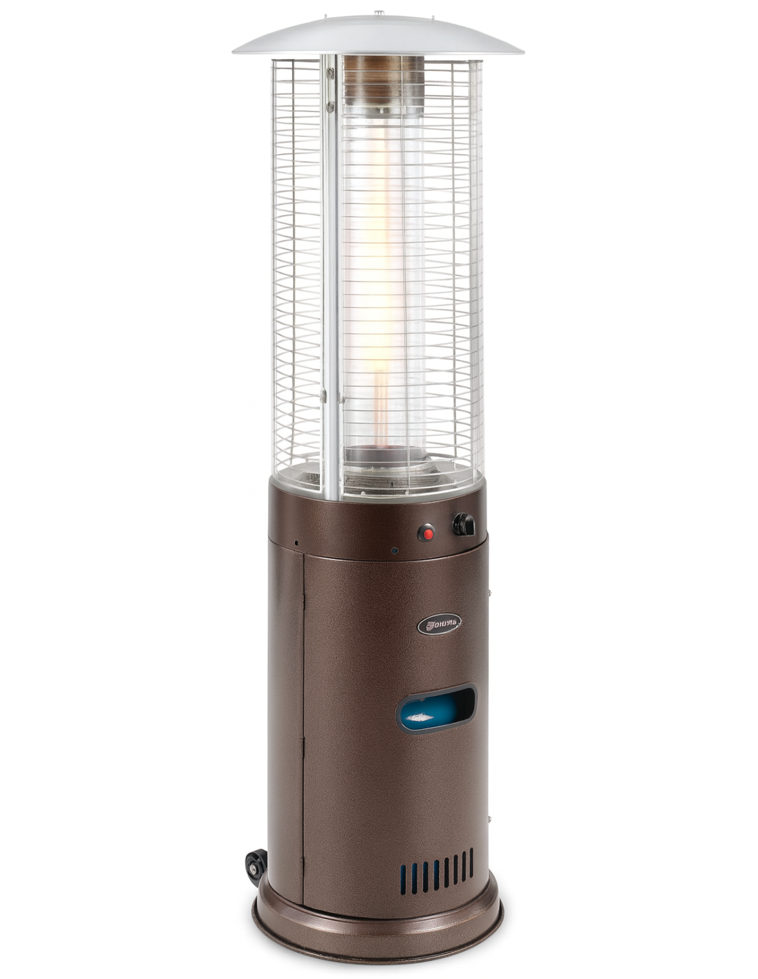 STUFE E RISCALDATORI: vendita online STUFA CILINDRO GPL MARRONE OPACO CON KIT REGOLATORE MM.46X46X112H in offerta