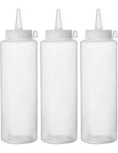 SET 3 PEZZI BOTTIGLIE DOSATRICI TRASPARENTI LT.0,2 DIAM.MM.50X185H