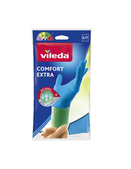 ACCESSORI: vendita online VILEDA COMFORT EXTRA COPPIA GUANTI TAGLIA S IN LATTICE in offerta