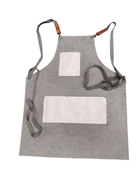 GREMBIULI: vendita online GREMBIULE IN COTONE IDROREPELLENTE NERO E TASCHE GRIGIO CHIARO 67 X 79 CM PASCOLINI in offerta