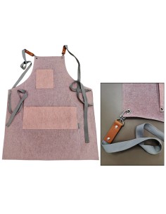 GREMBIULE COTONE IDROREPELLENTE WINE TASCHE ROSSE CM.67X79H