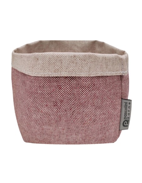 CESTINI PANE: vendita online SACCHETTO PORTAPANE IN COTONE IDROREPELLENTE 11 X 12 X 12 CM WINE E NATURALE in offerta