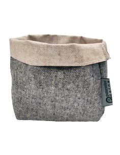 CESTINI PANE: vendita online SACCHETTO PORTAPANE IN COTONE IDROREPELLENTE 11 X 12 X 12 CM NERO E NATURALE in offerta