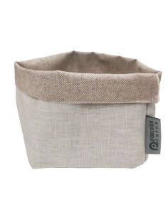 CESTINI PANE: vendita online SACCHETTO PORTAPANE IN COTONE IDROREPELLENTE 11 X 12 X 12 CM BIANCO E NATURALE in offerta