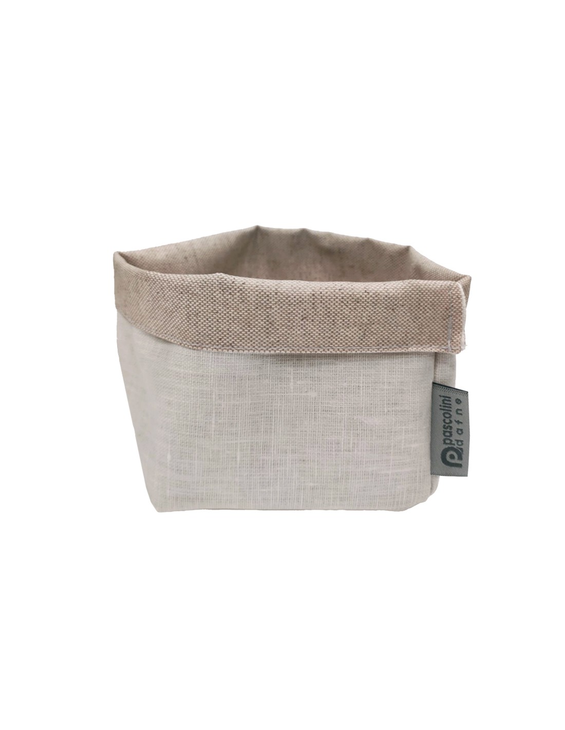 CESTINI PANE: vendita online SACCHETTO PORTAPANE IN COTONE IDROREPELLENTE 11 X 12 X 12 CM BIANCO E NATURALE in offerta