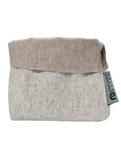 CESTINI PANE: vendita online SACCHETTO PORTAPANE IN COTONE IDROREPELLENTE 11 X 12 X 12 CM GRIGIO CHIARO E NATURALE in offerta
