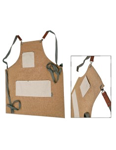 GREMBIULI: vendita online GREMBIULE IN COTONE IDROREPELLENTE CORDA E TASCHE NATURALE 67 X 79 CM PASCOLINI in offerta